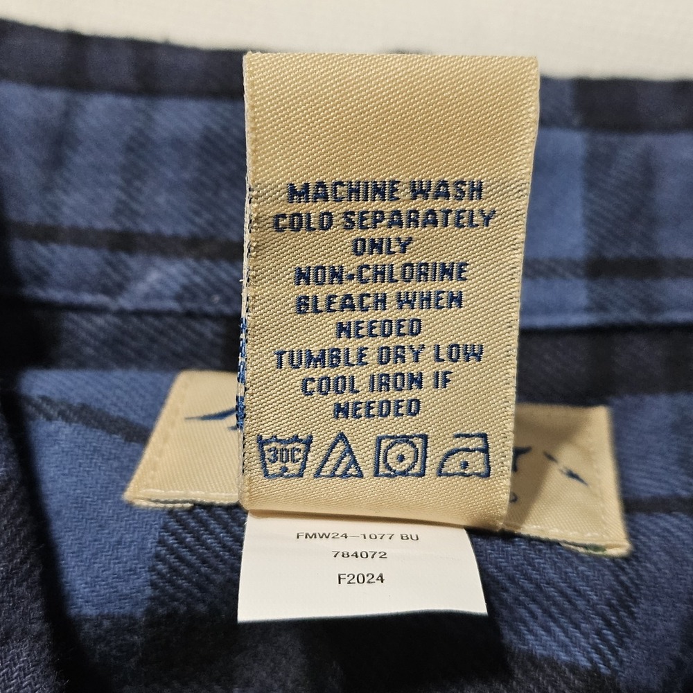 Blue Mountain Blue Plaid Flannel Shirt Button Up Long Sleeve Casual Mens LT NWT‎ - Picture 7 of 16